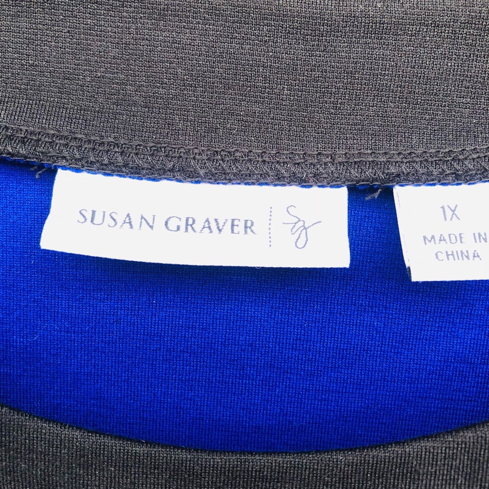 Susan Graver Blue and Black Dress - Picture 3 of 3